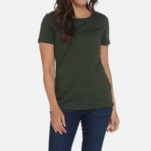 Brooke Shields Hunter Green Timeless Ponte Tunic Top